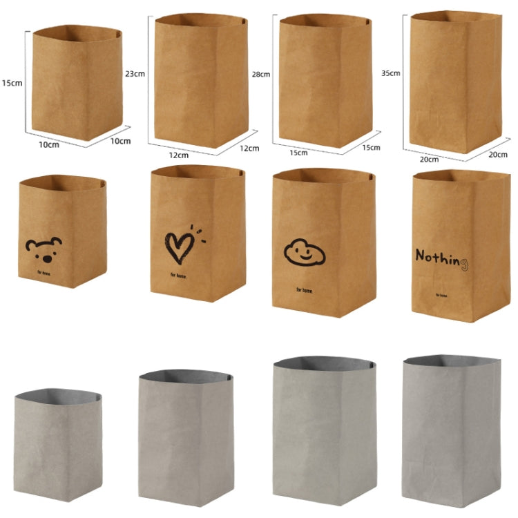 Desktop Separate Storage Washable Kraft Paper Bag, Size: 12x12x23cm
