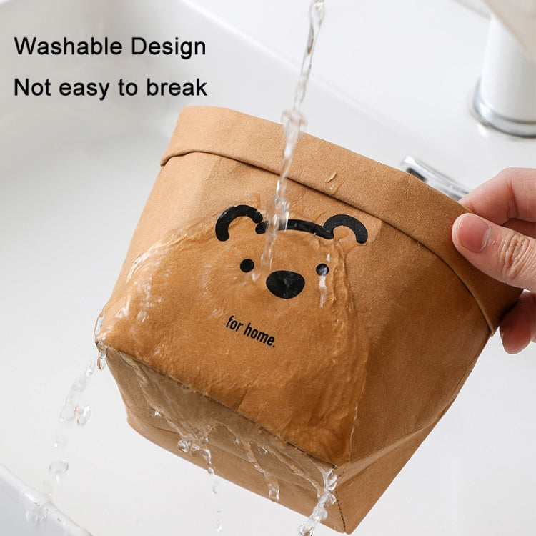 Desktop Separate Storage Washable Kraft Paper Bag, Size: Gray 20x20x35cm