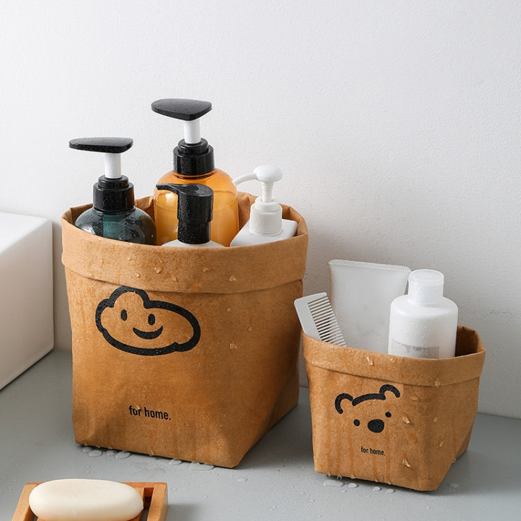 Desktop Separate Storage Washable Kraft Paper Bag, Size: Gray 20x20x35cm