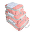 3 PCS/Set Travel Waterproof Compression Clothes Storage Bag(Pink With Net)
