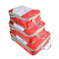 3 PCS/Set Travel Waterproof Compression Clothes Storage Bag(Red With Net)