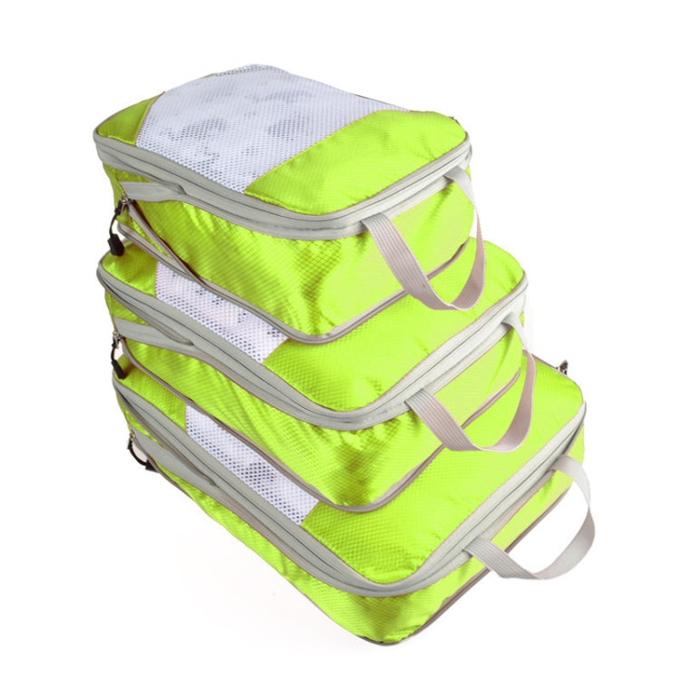 3 PCS/Set Travel Waterproof Compression Clothes Storage Bag(Green With Net)