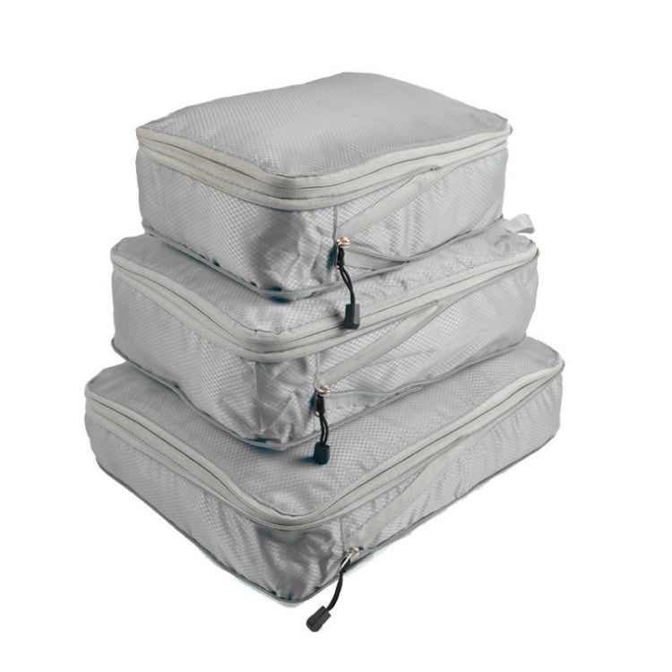 3 PCS/Set Travel Waterproof Compression Clothes Storage Bag(Gray Without Net)