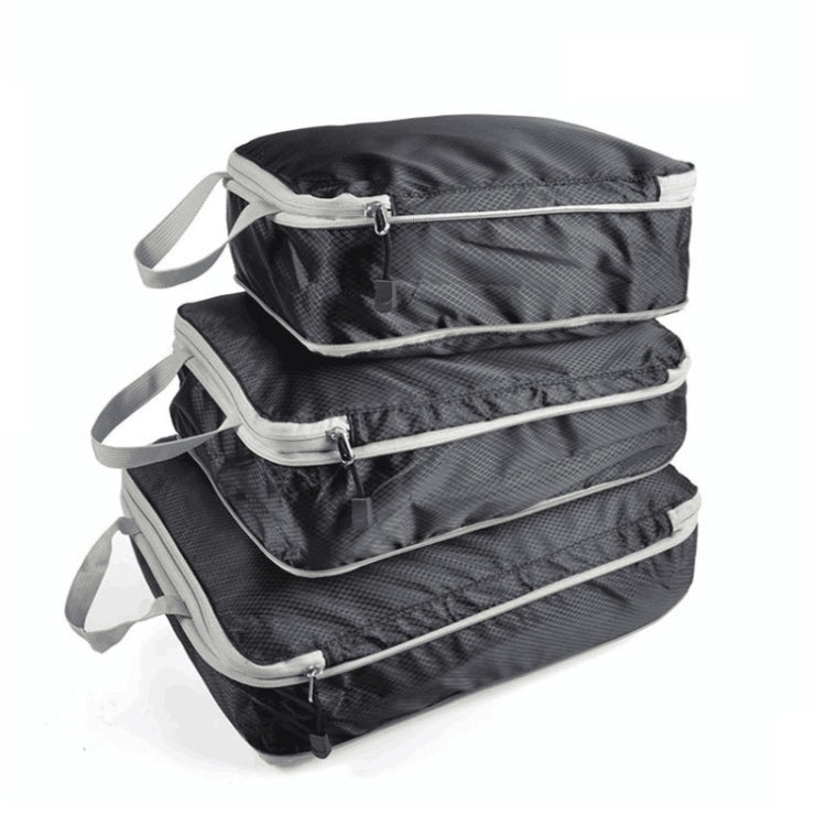 3 PCS/Set Travel Waterproof Compression Clothes Storage Bag(Black Without Net)