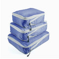 3 PCS/Set Travel Waterproof Compression Clothes Storage Bag(Navy Without Net)