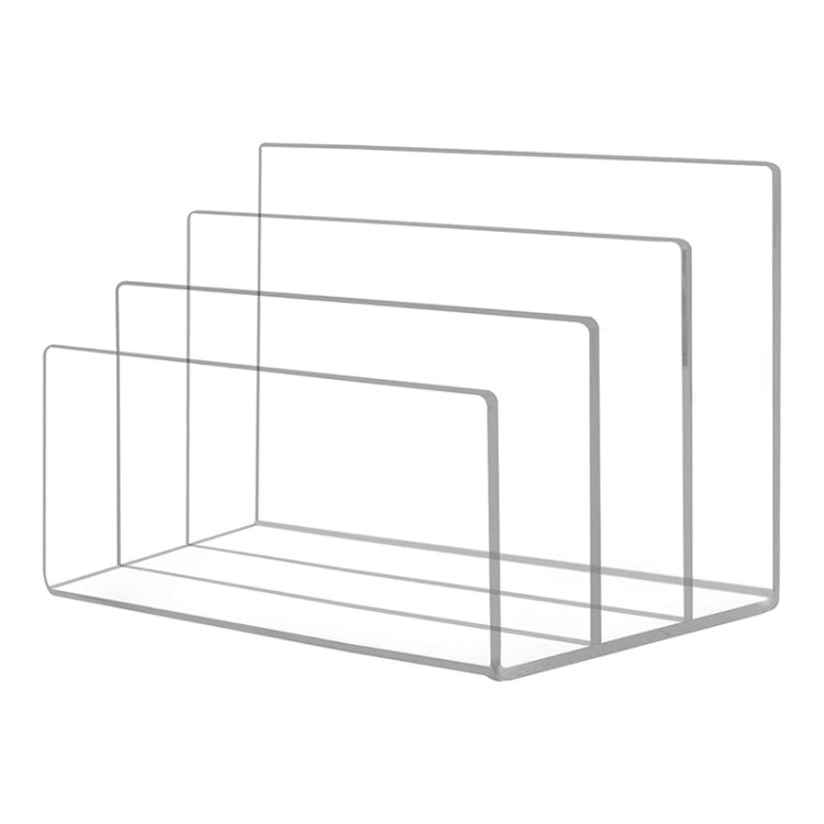 3 Grid Acrylic File Rack Transparent Storage Rack Book Display Rack