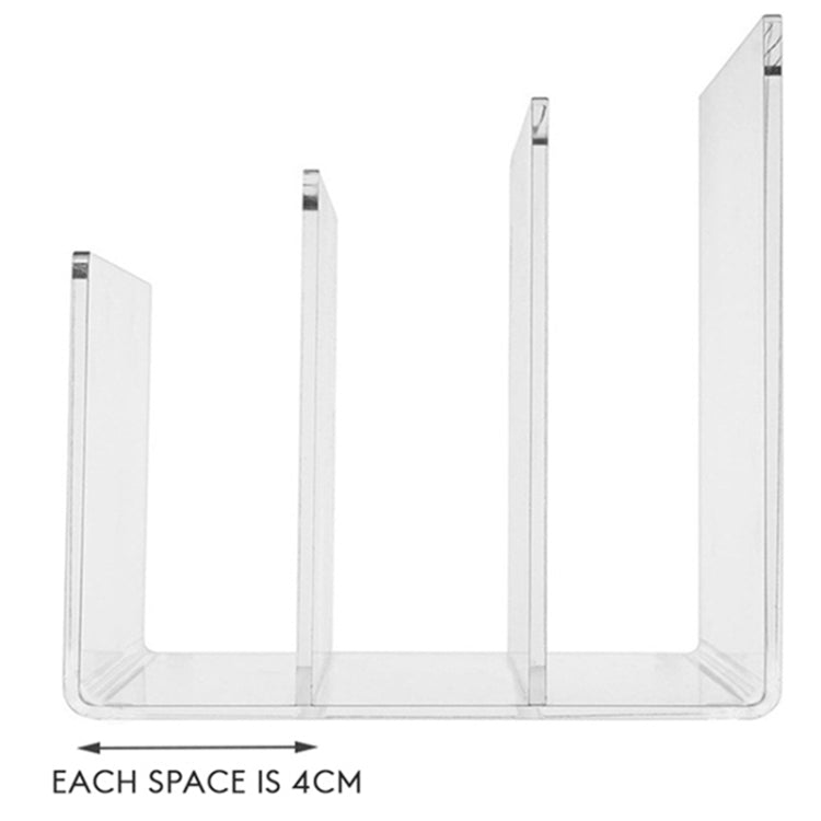 3 Grid Acrylic File Rack Transparent Storage Rack Book Display Rack