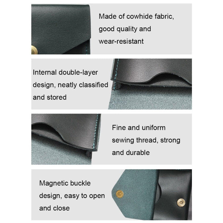 S183 Leather Waterproof Wear-resistant Card Holder(Green)