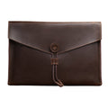 S121 Leather Wear-resistant Business Briefcase, Color: Coffee