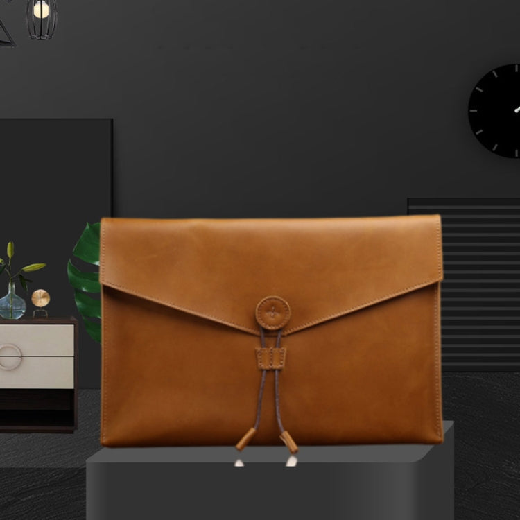 S121 Leather Wear-resistant Business Briefcase, Color: Green