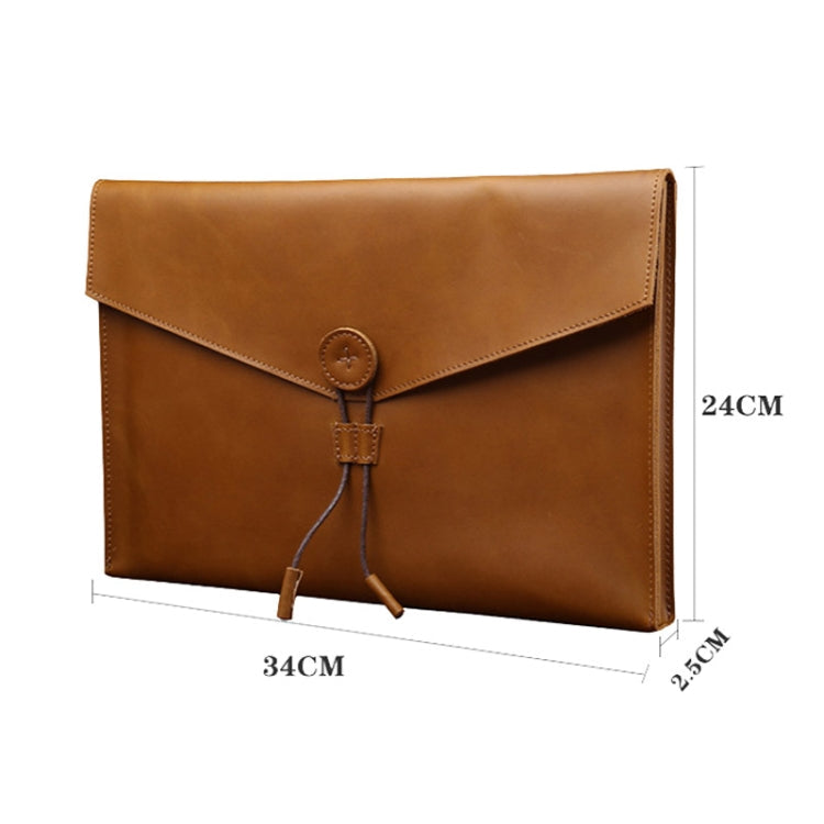 S121 Leather Wear-resistant Business Briefcase, Color: Green