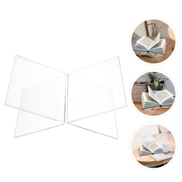 X-shaped Acrylic Bookshelf Transparent Book Sheet Music Display Stand(28x15.5x15.5cm)