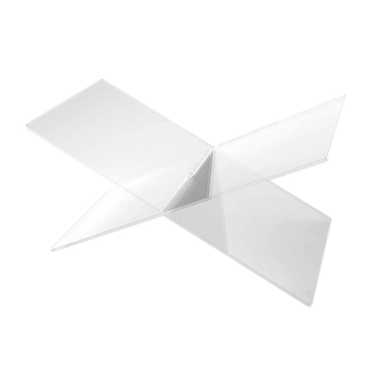 X-shaped Acrylic Bookshelf Transparent Book Sheet Music Display Stand(28x15.5x15.5cm)