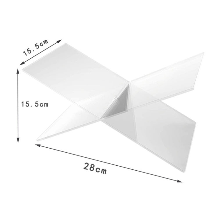 X-shaped Acrylic Bookshelf Transparent Book Sheet Music Display Stand(28x15.5x15.5cm)