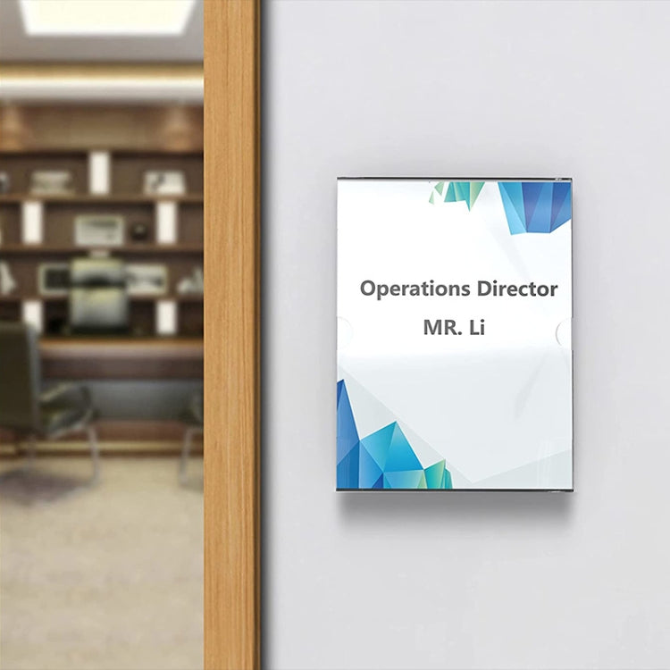 2 PCS 4x6 Inch Wall Mounted Acrylic Signage Bracket Wall Photo Frame
