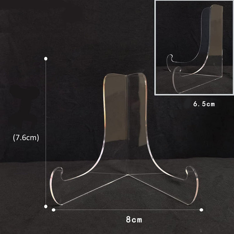 2 PCS Acrylic Transparent Display Shelf Bookshelf Plate Holders, Specification:  8x7.5x6.5cm