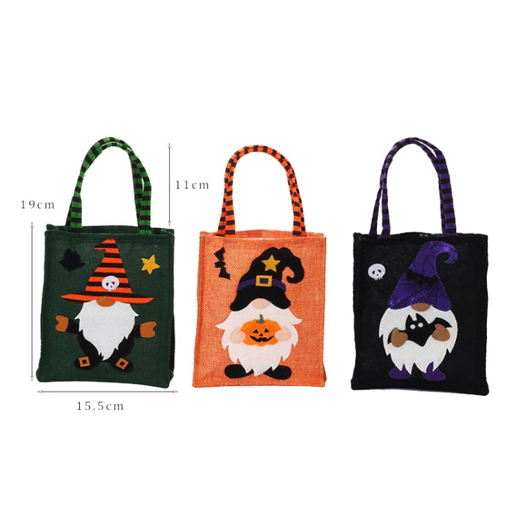 Halloween Cartoon Doll Linen Tote Bags(Green)
