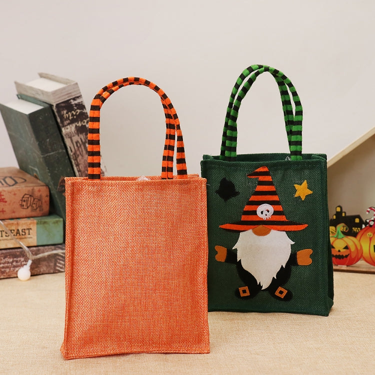 Halloween Cartoon Doll Linen Tote Bags(Orange)