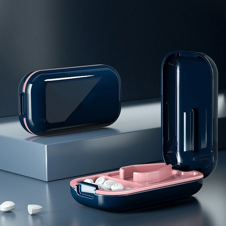 TP-009 Mini Pill Cutting Box Storage Box Dispenser(Sapphire Blue)