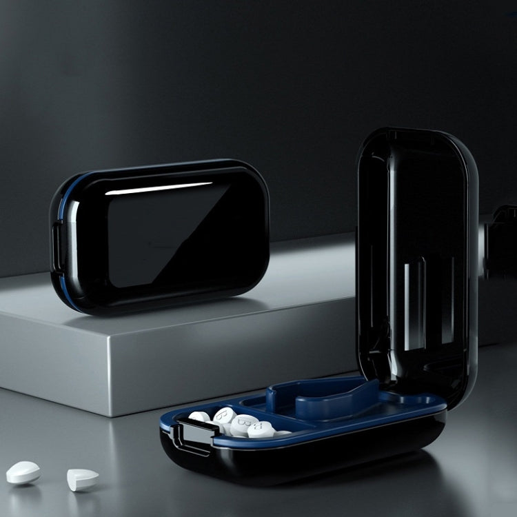 TP-009 Mini Pill Cutting Box Storage Box Dispenser(Arctic Black)