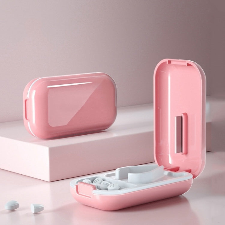 TP-009 Mini Pill Cutting Box Storage Box Dispenser(Cherry Blossom Red)