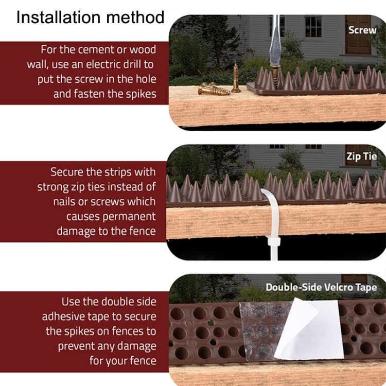 Plastic Bird Repellent Thorns Fence Anti-climb Nails(Grey)