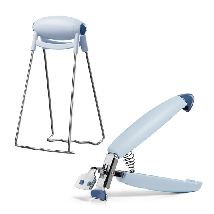 304 Stainless Steel Anti-Scaling Clamp Kitchen Takes Bowl Holder(Blue)