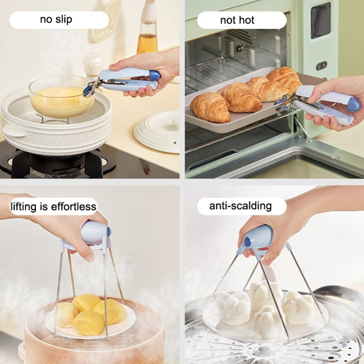 304 Stainless Steel Anti-Scaling Clamp Kitchen Takes Bowl Holder(Pink)