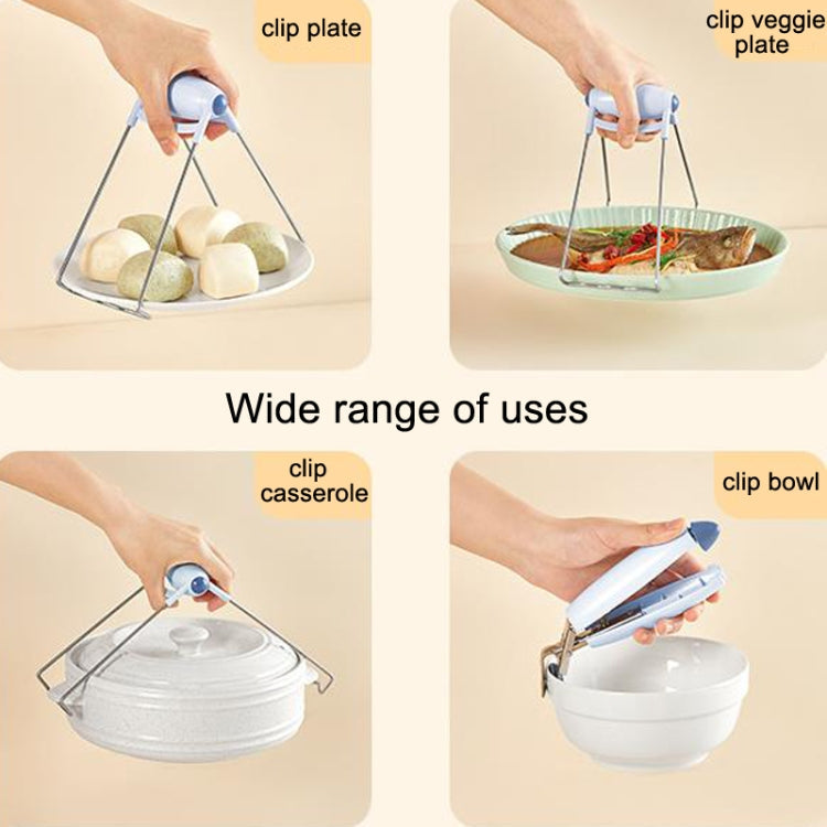 304 Stainless Steel Anti-Scaling Clamp Kitchen Takes Bowl Holder(Pink)