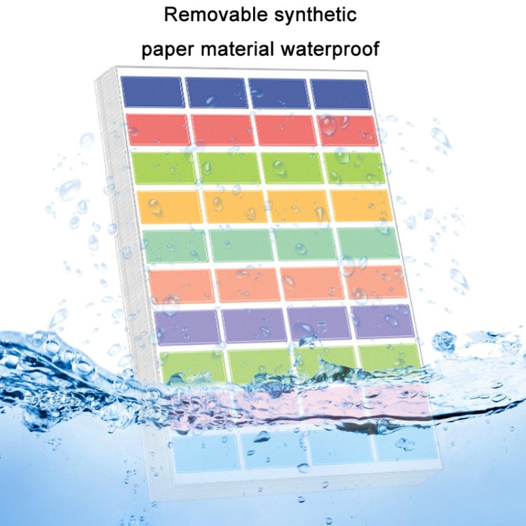 5 Packs Children Colorful Square Label Classification Stickers(10 PCS/Pack)