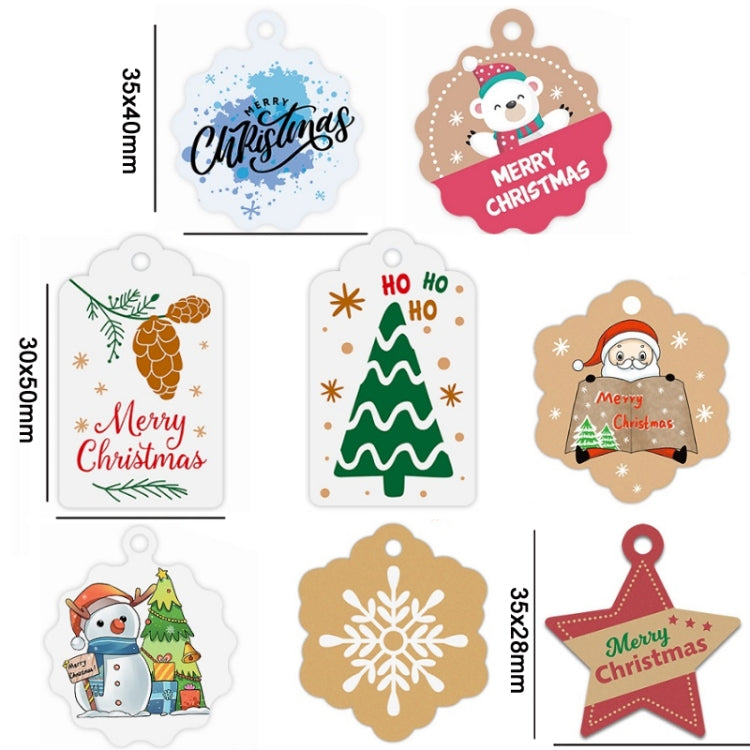 100pcs / Pack Christmas Kraft Paper Tag Gift Wrap Card Set(L-27)