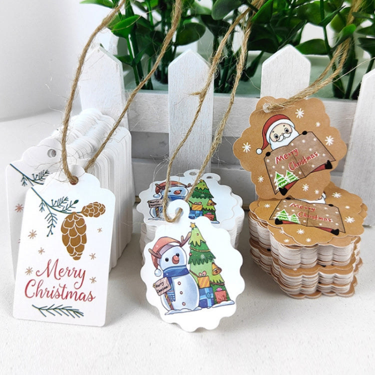 100pcs / Pack Christmas Kraft Paper Tag Gift Wrap Card Set(L-34)