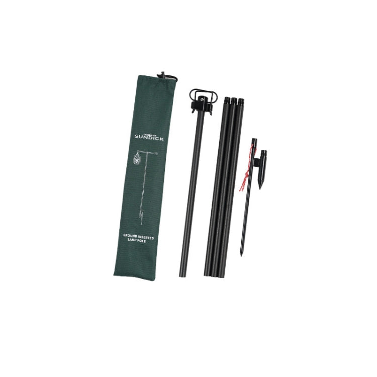 Outdoor Camping Telescopic Double Hook Folding Light Stand(Black)
