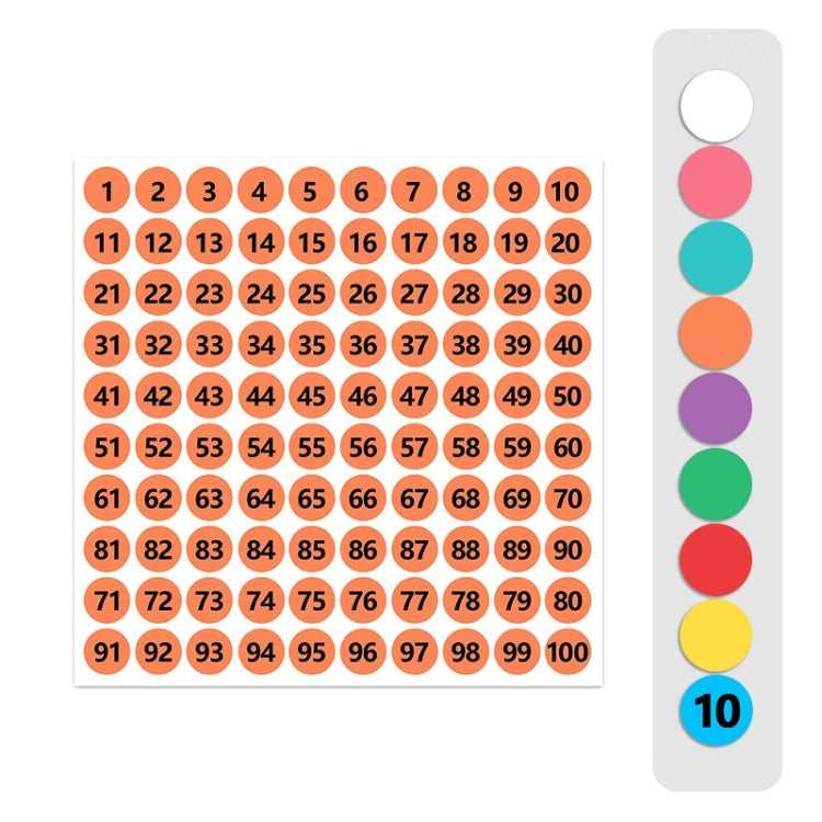 100 Stickers/Sheet Clothes Footwear Size Number Label Sticker, Random Color Delivery, Diameter: 10mm
