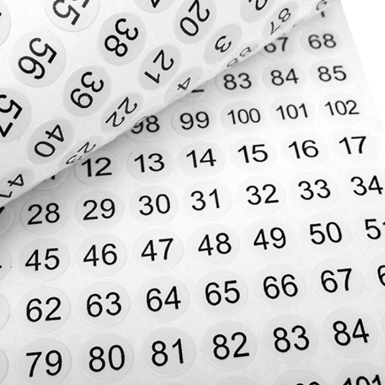 100 Stickers/Sheet Clothes Footwear Size Number Label Sticker, Random Color Delivery, Diameter: 20mm