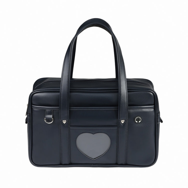 Handbag PU Uniform Bag Men and Women Wear-resistant Waterproof Commuter Backpack, Size: 19 Inch(Navy Blue)
