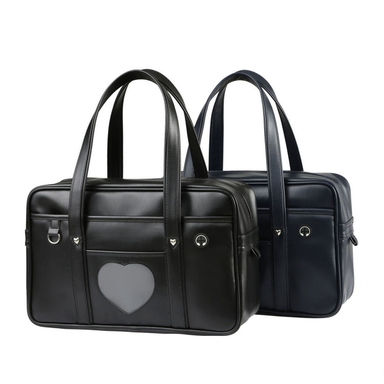Handbag PU Uniform Bag Men and Women Wear-resistant Waterproof Commuter Backpack, Size: 19 Inch(Black)