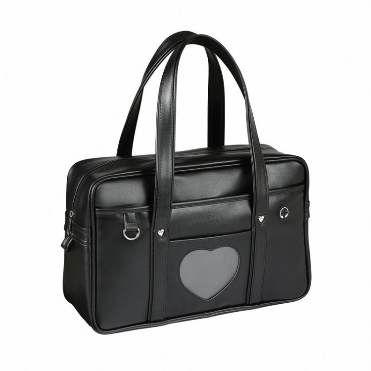 Handbag PU Uniform Bag Men and Women Wear-resistant Waterproof Commuter Backpack, Size: 19 Inch(Navy Blue)
