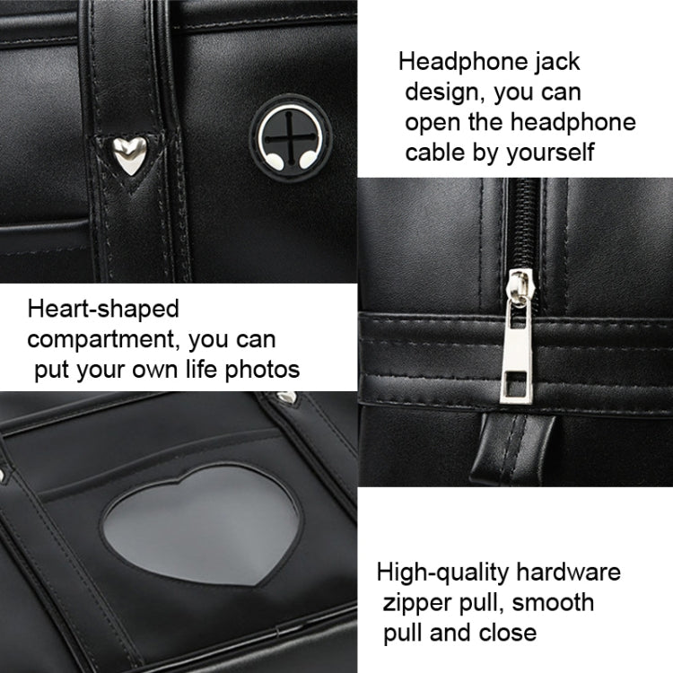 Handbag PU Uniform Bag Men and Women Wear-resistant Waterproof Commuter Backpack, Size: 19 Inch(Black)