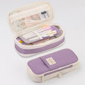 Angoo Macaron Double-layer Retractable Large-capacity Pencil Case Stationery Box(Purple)