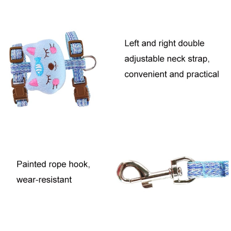 Comfortable Adjustable Anti-Escape Cat Leash, Size: L(Gray)