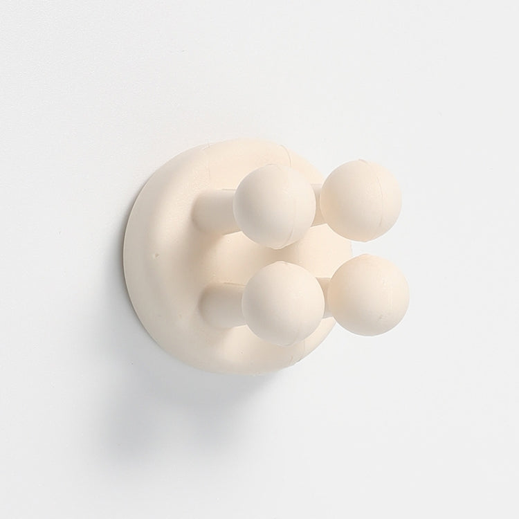 Nail-free Silicone Seamless Paste Hook Toothbrush Storage Rack(Creamy White)