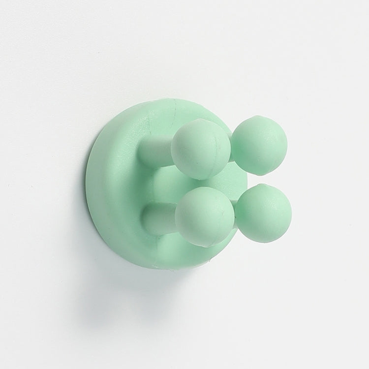 Nail-free Silicone Seamless Paste Hook Toothbrush Storage Rack(Mint Green)