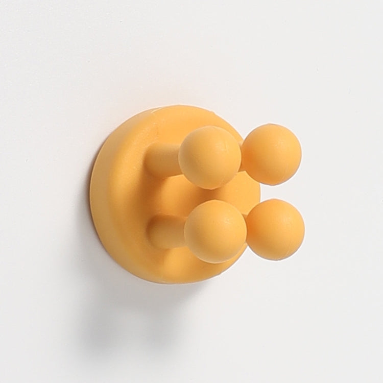 Nail-free Silicone Seamless Paste Hook Toothbrush Storage Rack(Ginger Yellow)