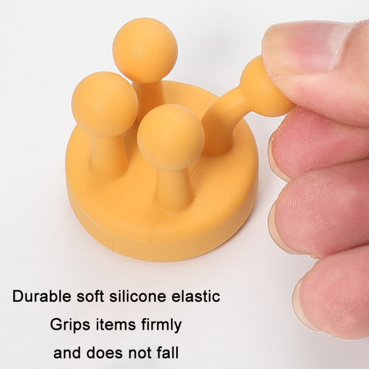 Nail-free Silicone Seamless Paste Hook Toothbrush Storage Rack(Ginger Yellow)