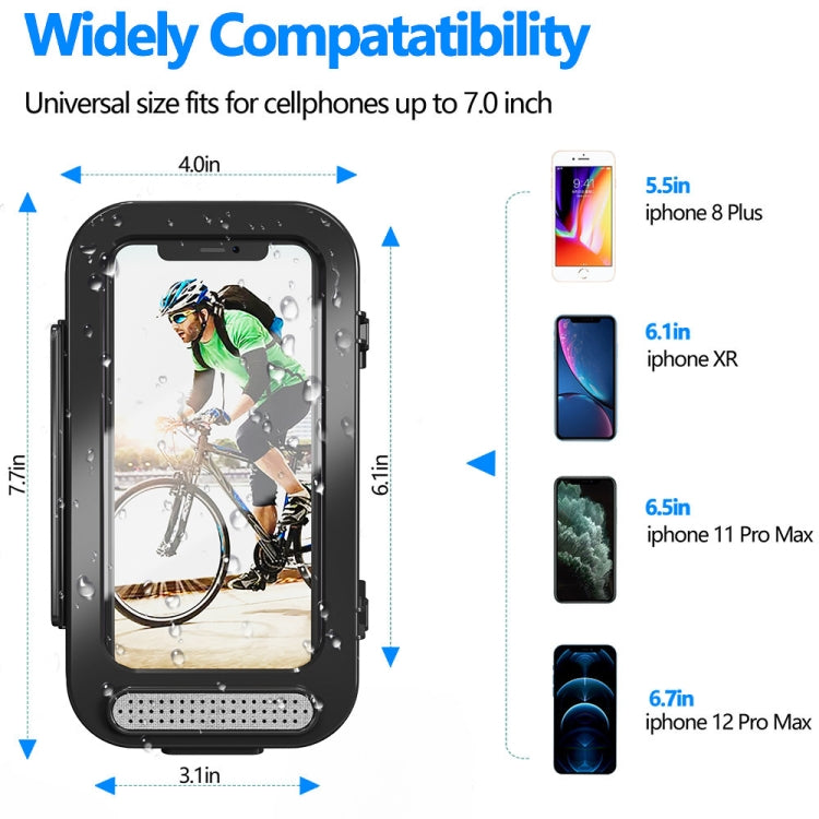 Bicycle Waterproof Bag Motorcycle Transparent Flip Phone Holder(Black)