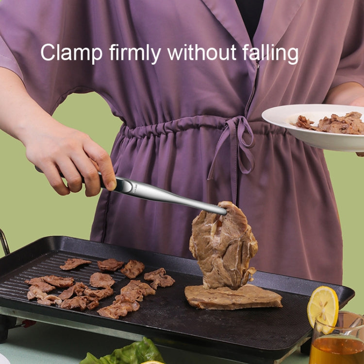 304 Stainless Steel Food Clip with Sawtooth Barbecue Tongs(Blue)