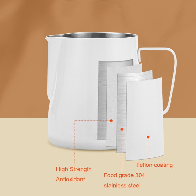 304 Stainless Steel Coffee Pot with Scale, Spec: 600ml (Beige Beak)