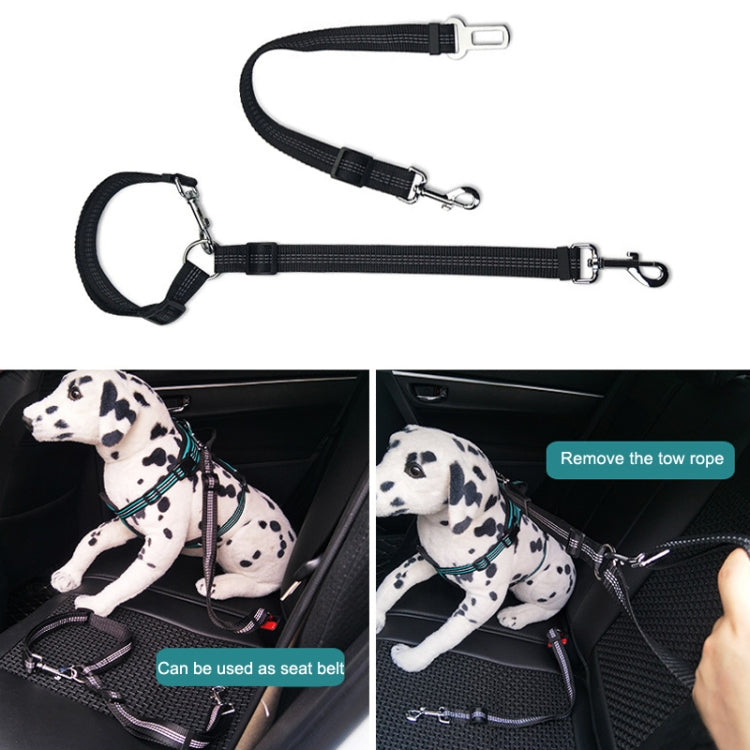 Pet Dual-purpose Car Reflective Seat Belt Dog Leash(Sky Blue)