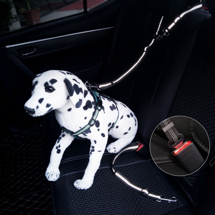 Pet Dual-purpose Car Reflective Seat Belt Dog Leash(Rose Red)